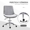 Silla Oficina De Espuma Metal Pu Poliéster Homcom 52,5x60x91 Cm-gris