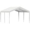 Carpa Garaje Para Coche De Metal Pe 4x4x2,8 M-outsunny.blanco