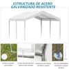 Carpa Garaje Para Coche De Metal Pe 4x4x2,8 M-outsunny.blanco