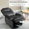 Sillón Reclinable De Espuma Metal Poliéster Homcom 88x91x108 Cm-negro