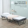 Cama Plegable De Acero Espuma Poliéster Homcom 200x80x42,5cm-blanco