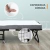 Cama Plegable De Acero Espuma Poliéster Homcom 200x80x42,5cm-blanco