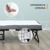 Cama Plegable De Acero Espuma Poliéster Homcom 200x90x42,5cm-blanco