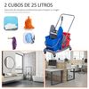 Carro De Limpieza 2 Cubos De Metal Pp Homcom 73x45x92 Cm-rojo Y Azul