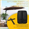 Base De Sombrilla Con 2 Ruedas De Hdpe 80x60x17 Cm-outsunny.negro