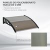 Tejadillo Protección De Pp Pc Aluminio 103x96,5x27 Cm-outsunny.marrón