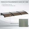 Marquesina De Pp Pc Aluminio 303x96x27 Cm-outsunny. Marrón