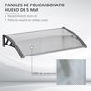 Marquesina De Pp Pc Aluminio 110x60x20 Cm-outsunny.transparente