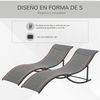 2 Tumbonas Plegable De Aluminio, Textilene 165x61x63cm-outsunny. Gris