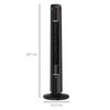 Ventilador Torre Con Control Remoto De Abs Homcom Ø31,5x107 Cm-negro