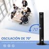 Ventilador De Torre Con Control Remoto De Abs Homcom Ø31,5x96cm-negro