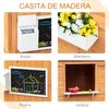 Casa Infantil De Madera Para Exterior Con Banco Natural Outsunny