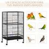 Jaula Para Pájaros Con Ruedas De Metal Pp 79x52x137 Cm-pawhut. Negro