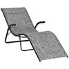 Tumbona Plegable Jardín De Metal Texteline 170x62x68cm-outsunny. Gris