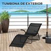 Tumbona Plegable Jardín De Metal Texteline 170x62x68cm-outsunny.negro