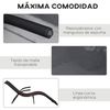 Tumbona Plegable Jardín De Metal Texteline 170x62x68cm-outsunny.negro