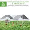 Gallinero De Exterior De Acero Galvanizado Pe 3x8x2 M-pawhut.plata