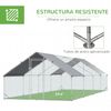 Gallinero De Exterior De Acero Galvanizado Pe 3x8x2 M-pawhut.plata