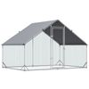 Gallinero De Exterior De Acero Galvanizado Pe 3x2x2 M - Pawhut. Plata