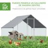 Gallinero De Exterior De Acero Galvanizado Pe 3x2x2 M - Pawhut. Plata