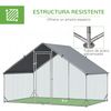 Gallinero De Exterior De Acero Galvanizado Pe 3x2x2 M - Pawhut. Plata