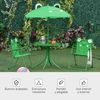 Conjunto De Picnic Infantil Plegable Con Sombrilla Verde Outsunny