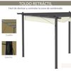 Pérgola De Aluminio Metal Poliéster 396x296x220 Cm-outsunny.crema