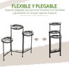 Soporte Plantas Plegable De Metal Azulejo 60x22x65 Cm-outsunny.negro