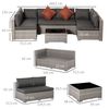 Conjunto 4 Muebles Ratán Pe Poliéster 135x72.5x62cm-outsunny.gris