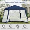 Carpa Jardín Con 4 Partes De Metal Poliéster 3x3x2,45m-outsunny.azul