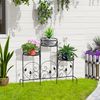 Soporte Para Plantas Plegable De Metal 74x23x62 Cm-outsunny.negro