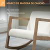 Silla Mecedora De Madera Borreguito Espuma Homcom 60x81x71 Cm-crema