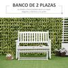 Mecedora De Jardín De Madera De Álamo 125x68,5x102 Cm-outsunny.blanco