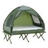 Cama Doble Camping De Tela Oxford Acero 193x145x180 Cm-outsunny.verde