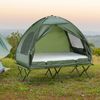 Cama Doble Camping De Tela Oxford Acero 193x145x180 Cm-outsunny.verde
