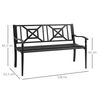 Banco De Jardín De 2 Plazas De Acero 128x62,5x81,5 Cm-outsunny.negro