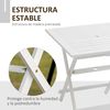 Mesa De Jardín Plegable De Madera De Álamo 70x70x70cm-outsunny.blanco