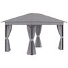 Cenador De Jardín De Aluminio Acero Poliéster 4x3x2,7m-outsunny.gris