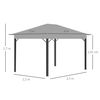 Cenador De Jardín De Aluminio Acero Poliéster 4x3x2,7m-outsunny.gris