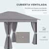 Cenador De Jardín De Aluminio Acero Poliéster 4x3x2,7m-outsunny.gris