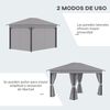 Cenador De Jardín De Aluminio Acero Poliéster 4x3x2,7m-outsunny.gris