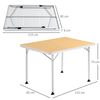 Mesa Camping Plegable De Aluminio Mdf 115x85x75 Cm-outsunny.natural