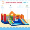 Castillo Hinchable Con 2 Toboganes 2 Camas Salto Multicolor Outsunny