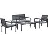 Set Muebles De Jardín De Acero Poliéster 113x65x78 Cm-outsunny.gris