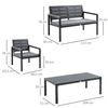 Set Muebles De Jardín De Acero Poliéster 113x65x78 Cm-outsunny.gris