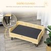 Cama Para Perros De Mdf Chenille Acero 70x45x32 Cm-pawhut.roble