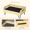 Cama Para Perros De Mdf Chenille Acero 70x45x32 Cm-pawhut.roble