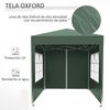 Carpa Plegable Jardín De Acero Tela Oxford 2x2x2,4 M-outsunny.verde