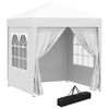 Carpa Plegable Jardín De Acero Tela Oxford 2x2x2,4 M-outsunny. Blanco