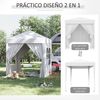 Carpa Plegable Jardín De Acero Tela Oxford 2x2x2,4 M-outsunny. Blanco